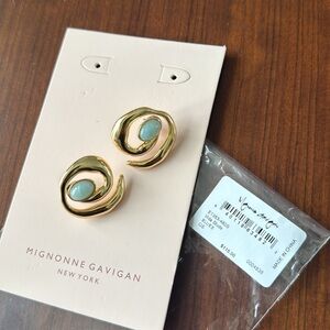 Mignonne Gavigan Gold Earrings with Blue Accents